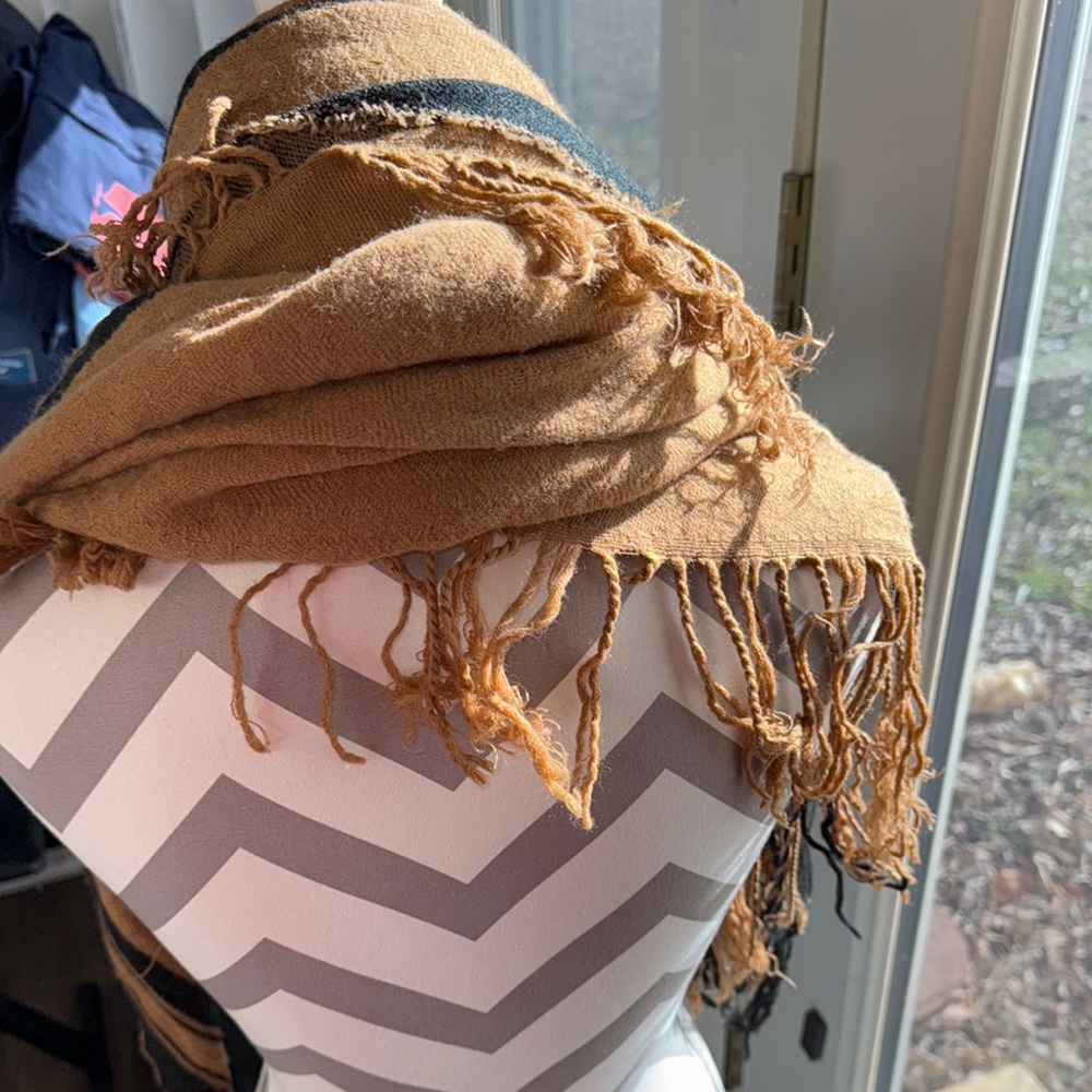 Striped Fringe Scarf - Picture 3 of 3